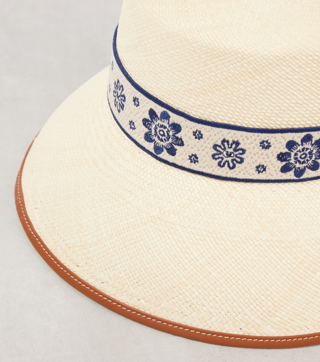 Antibes embroidered straw bucket hat | Valentino
