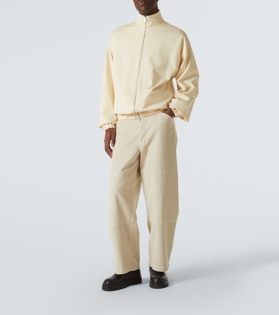 Cotton-blend zip-up sweatshirt | Jil Sander