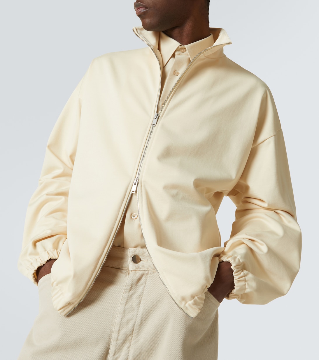 Cotton-blend zip-up sweatshirt | Jil Sander