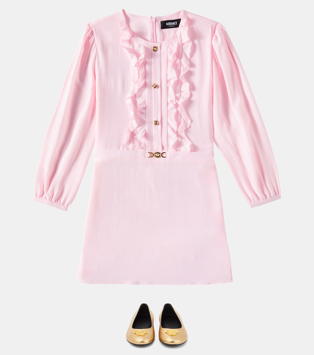 Abito in crêpe de chine  | Versace Kids