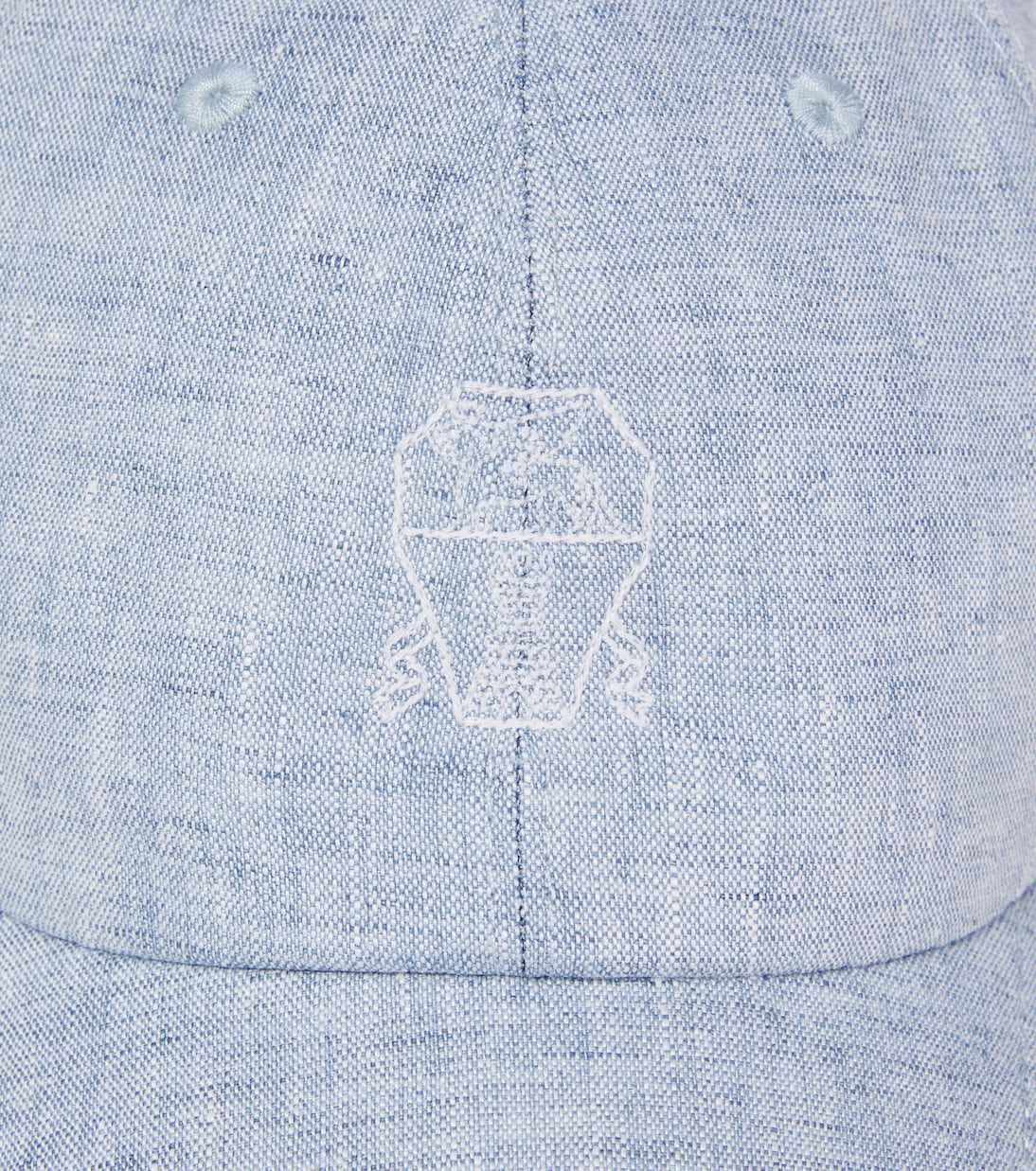Leather-trimmed linen baseball cap | Brunello Cucinelli Kids