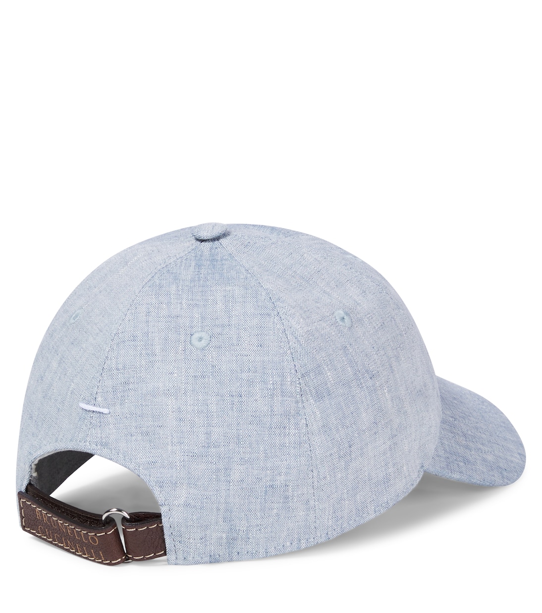 Leather-trimmed linen baseball cap | Brunello Cucinelli Kids
