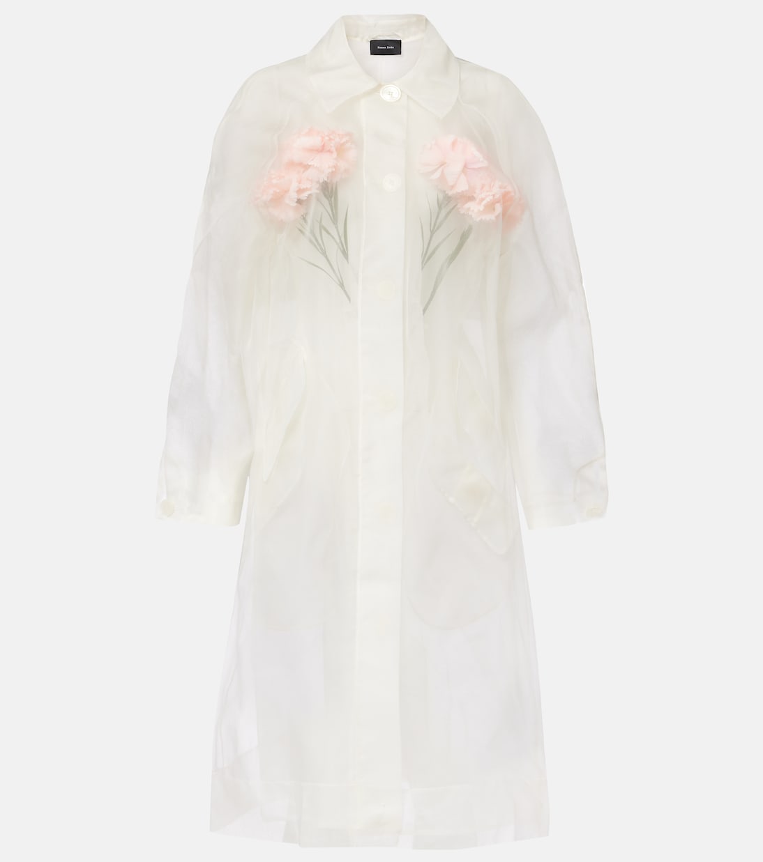 Abrigo Stuffed Carnation de organza de seda | Simone Rocha