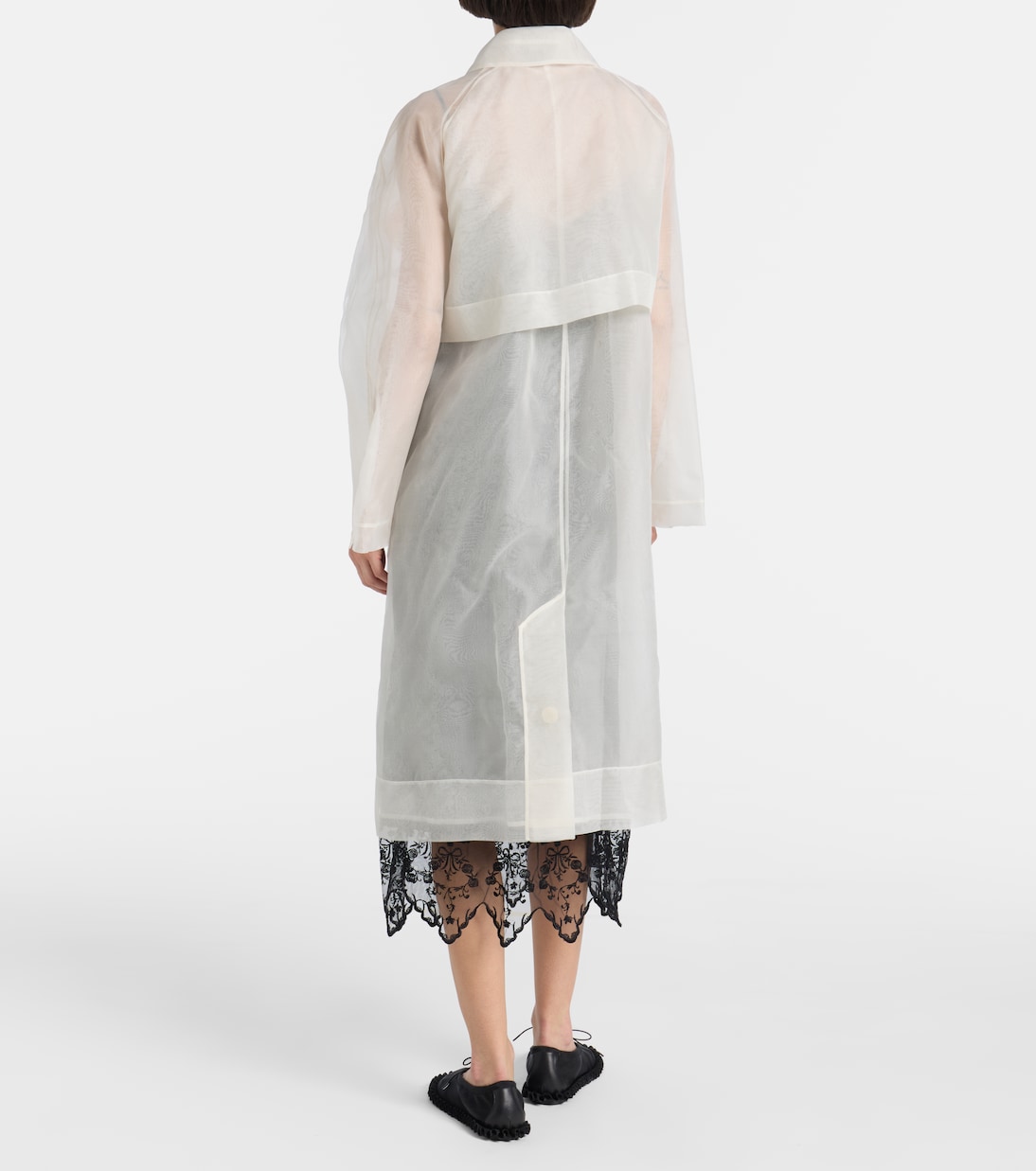 Abrigo Stuffed Carnation de organza de seda | Simone Rocha