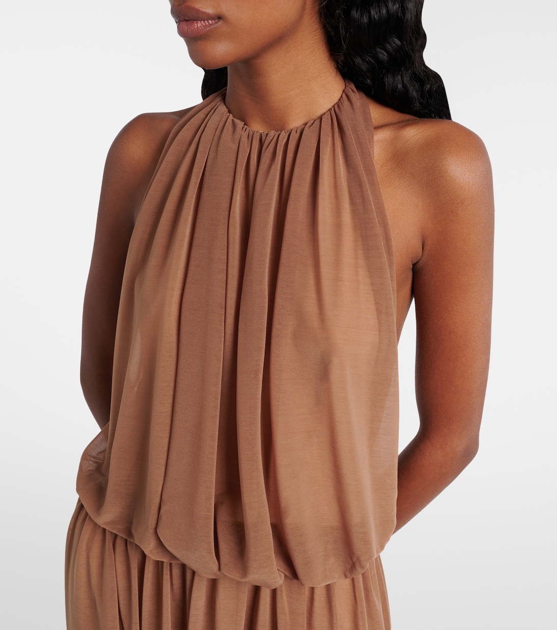 Gathered open-back midi dress | Xu Zhi