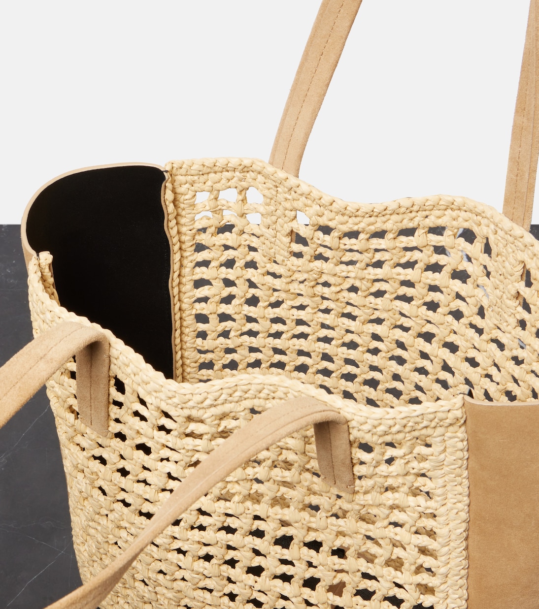 Tote Zoe Small aus Raffiabast mit Leder | Khaite