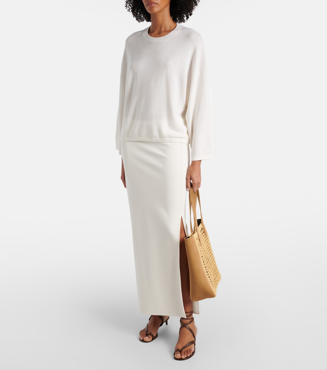 Tote Zoe Small aus Raffiabast mit Leder | Khaite