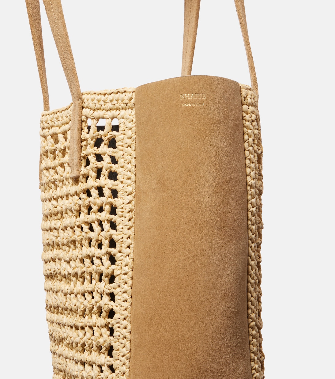 Tote Zoe Small aus Raffiabast mit Leder | Khaite