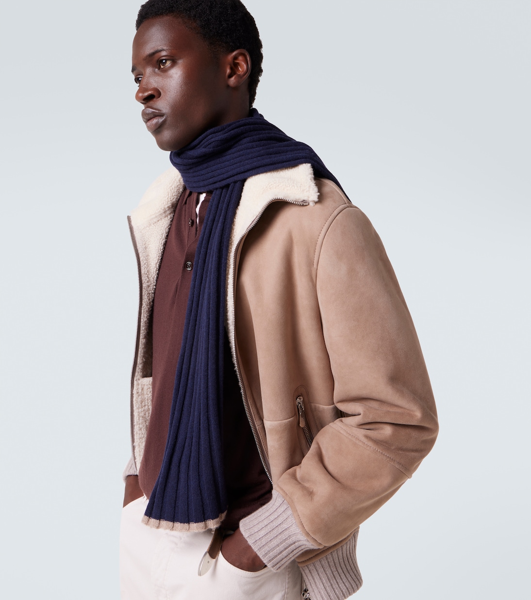 Ribbed-knit cashmere scarf | Brunello Cucinelli
