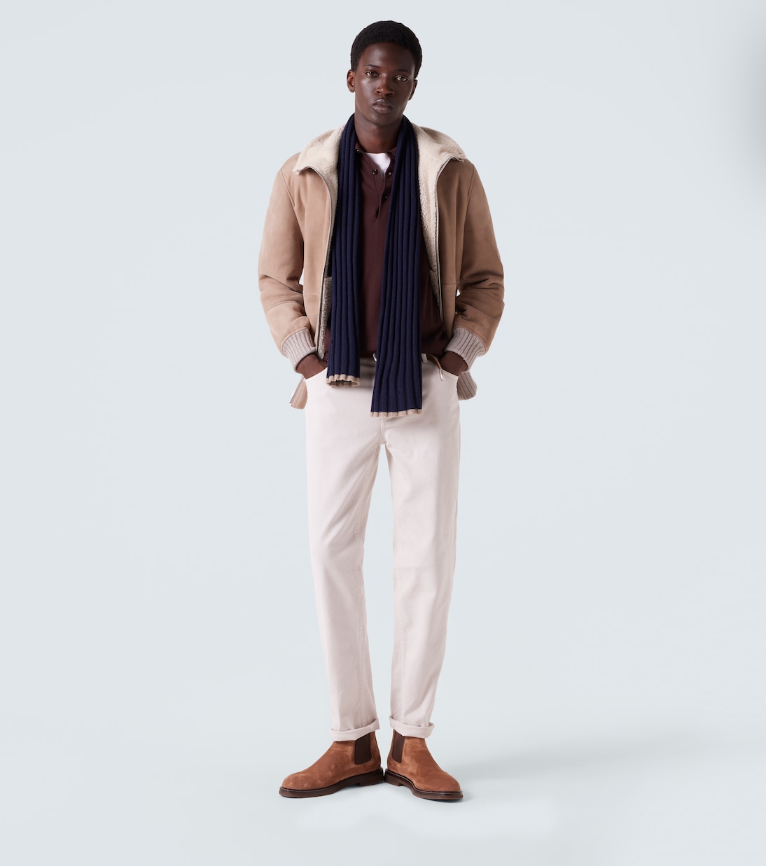 Ribbed-knit cashmere scarf | Brunello Cucinelli