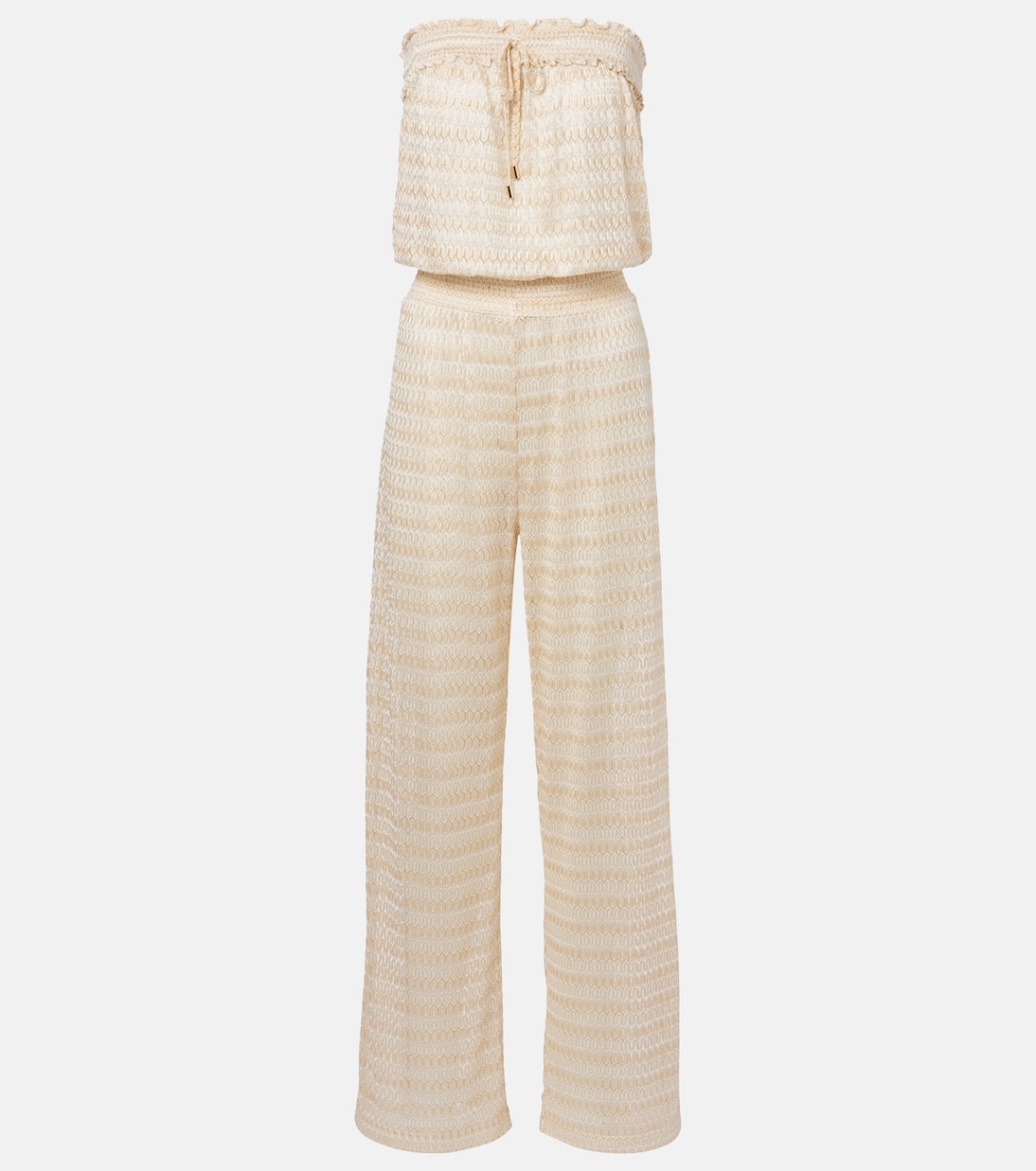Viv knitted strapless lamé jumpsuit | Melissa Odabash