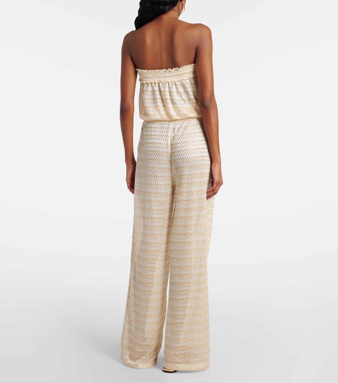 Viv knitted strapless lamé jumpsuit | Melissa Odabash
