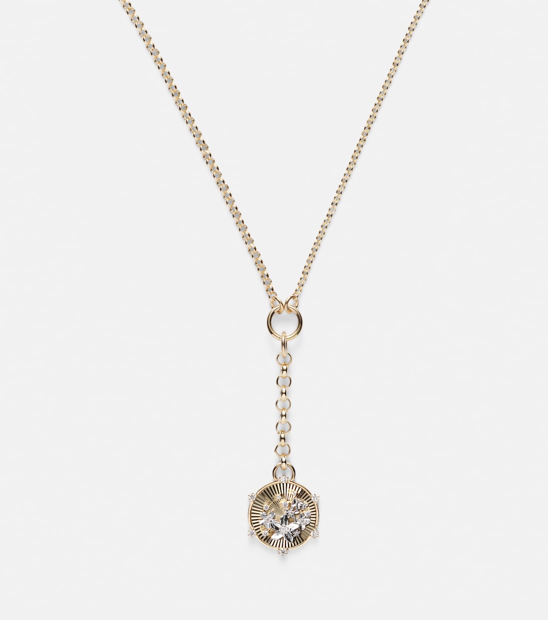 Resilience Blossoms Small 18kt gold chain necklace with diamonds | FoundRae