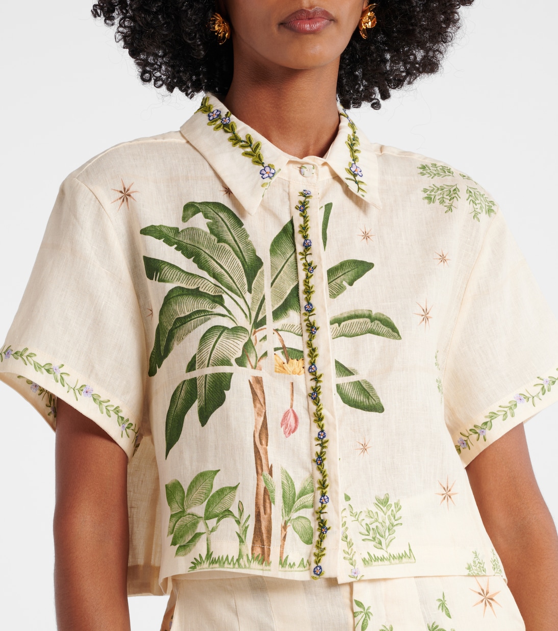 Chemise Virtuosa Wild brodée en lin | Agua by Agua Bendita