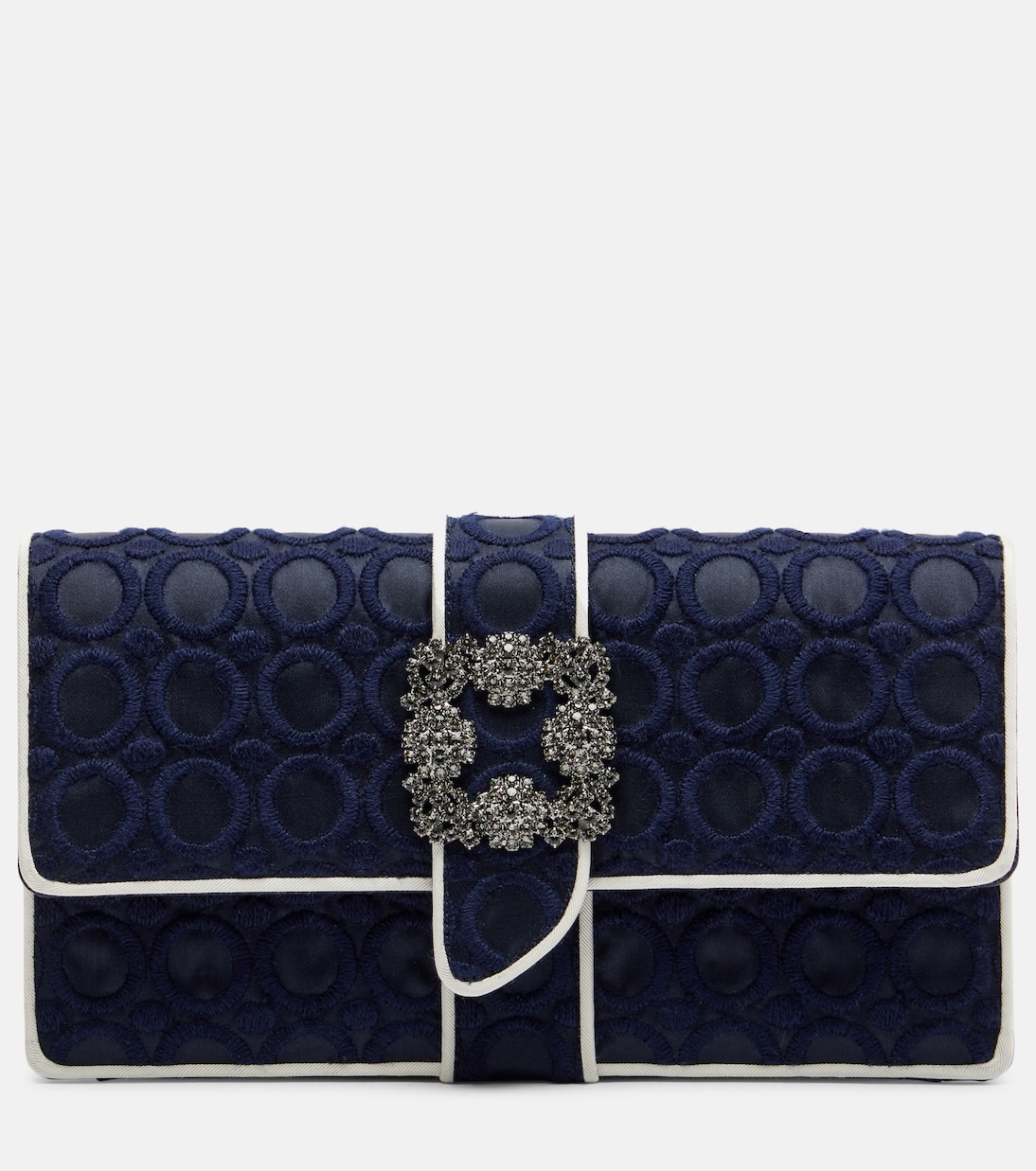 Clutch Capri Mini de satén adornado | Manolo Blahnik