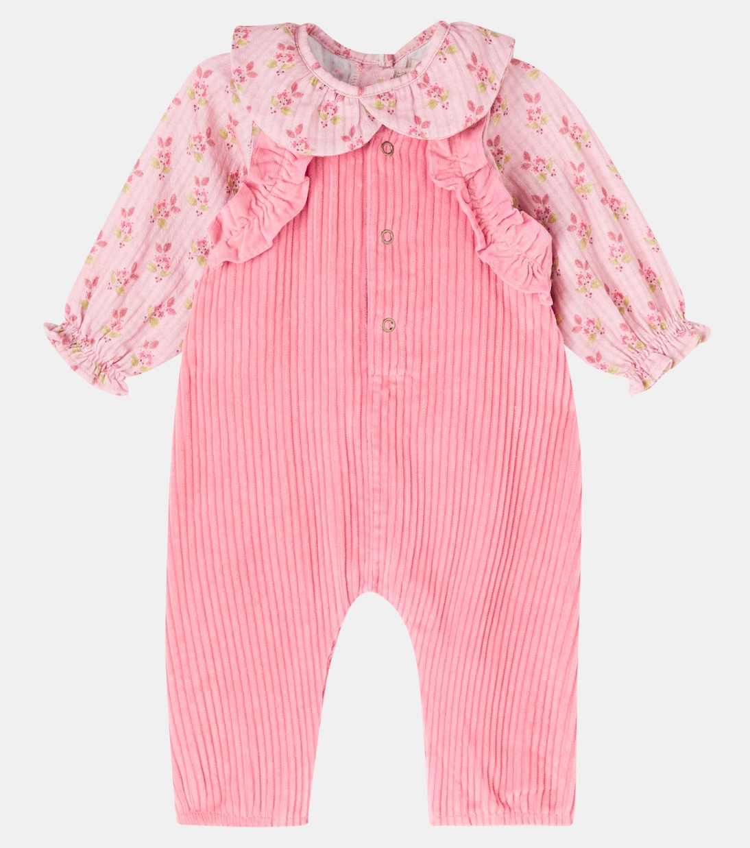 Bébé – Set salopette et chemise en coton à fleurs | Cozmo