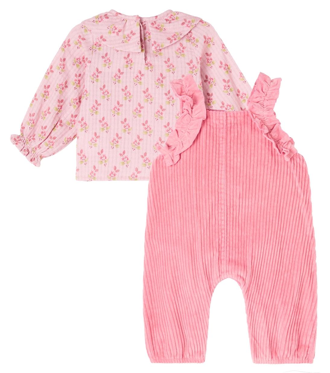 Bébé – Set salopette et chemise en coton à fleurs | Cozmo