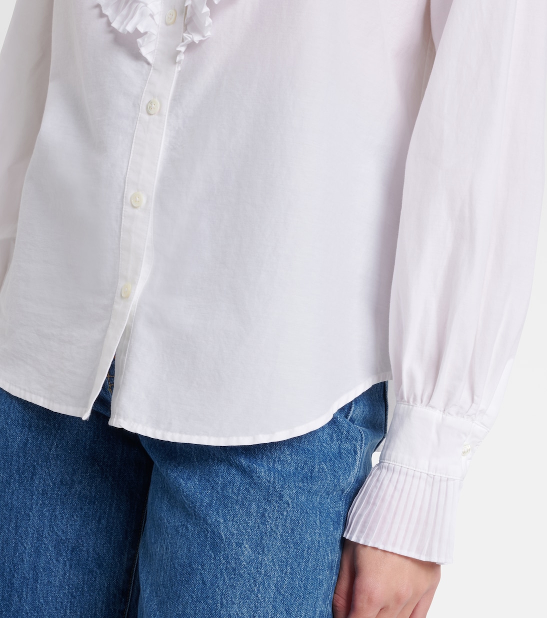 Ruffled cotton and silk blouse | Polo Ralph Lauren