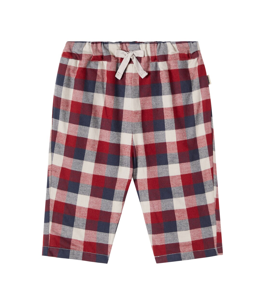 Baby Arne checked cotton pants | Wheat