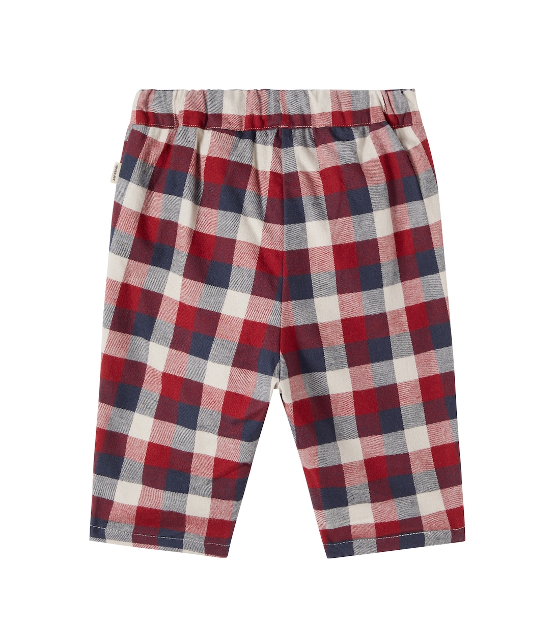 Baby Arne checked cotton pants | Wheat