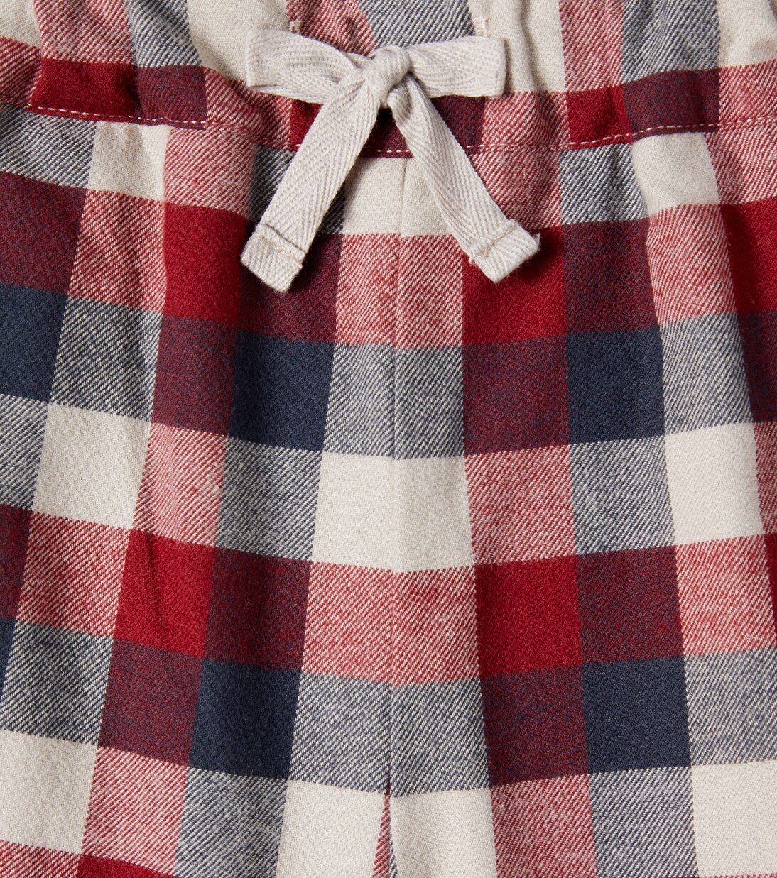 Baby Arne checked cotton pants | Wheat