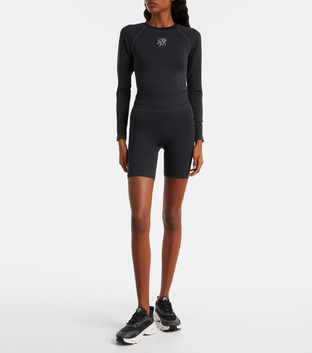 x On ribbed-knit biker shorts | Loewe