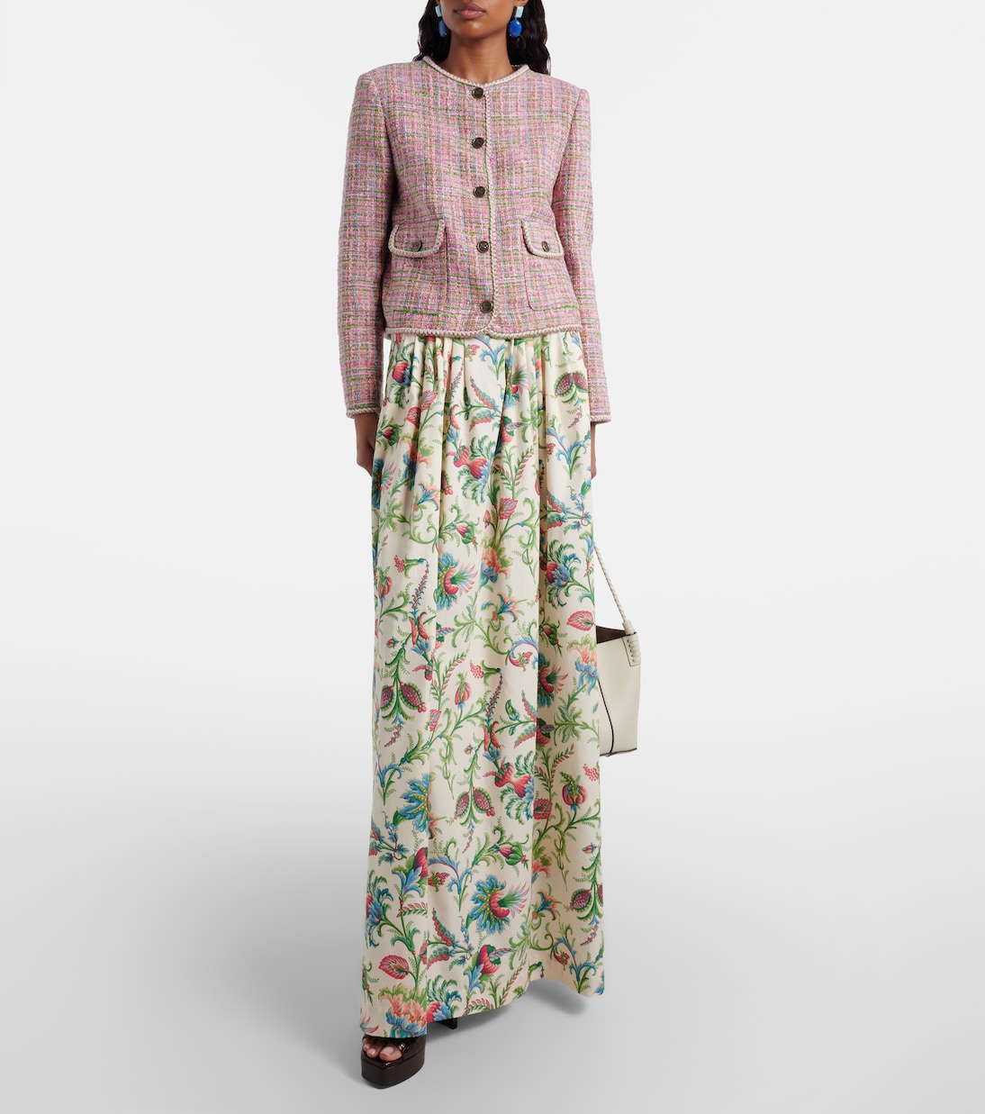 Chaqueta de tweed en mezcla de algodón a cuadros | Etro