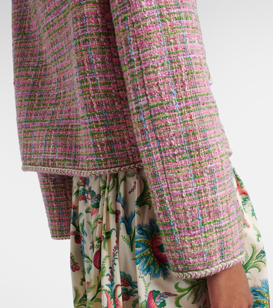 Chaqueta de tweed en mezcla de algodón a cuadros | Etro