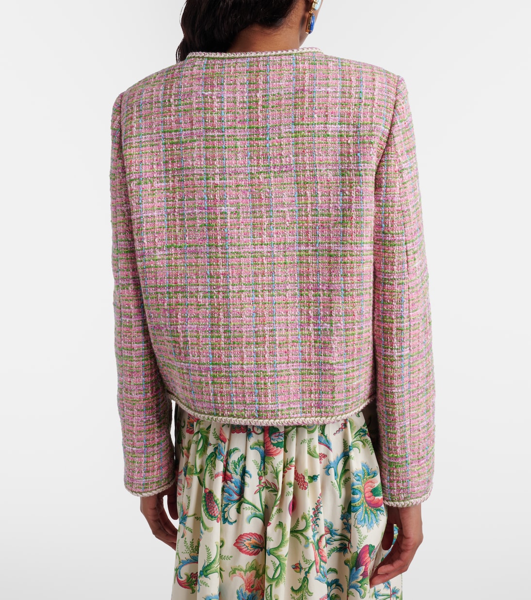 Chaqueta de tweed en mezcla de algodón a cuadros | Etro