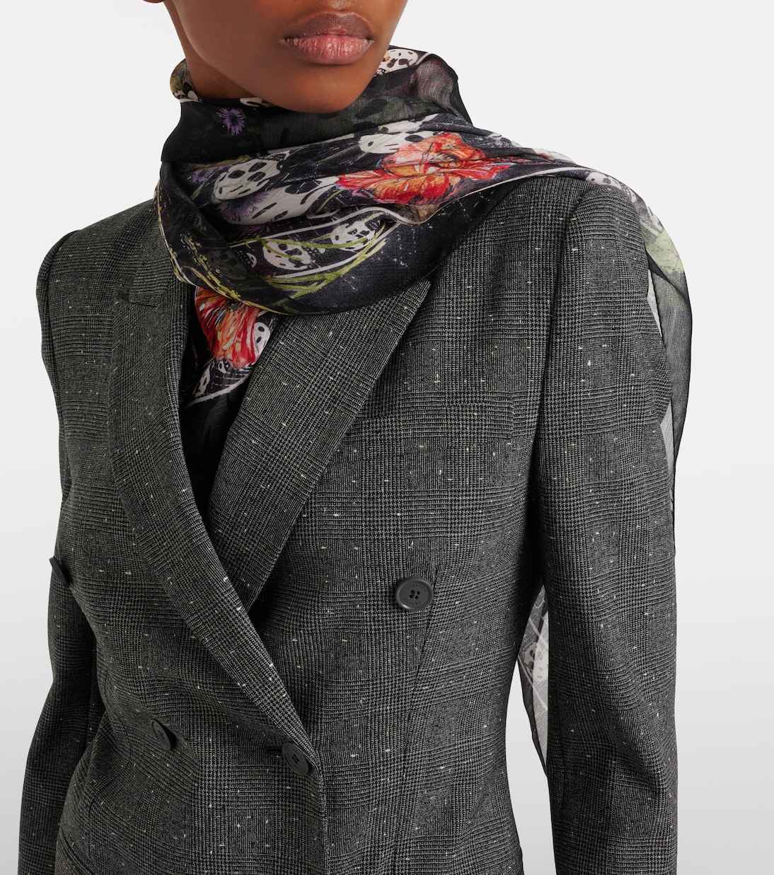 Skull silk chiffon scarf | McQueen