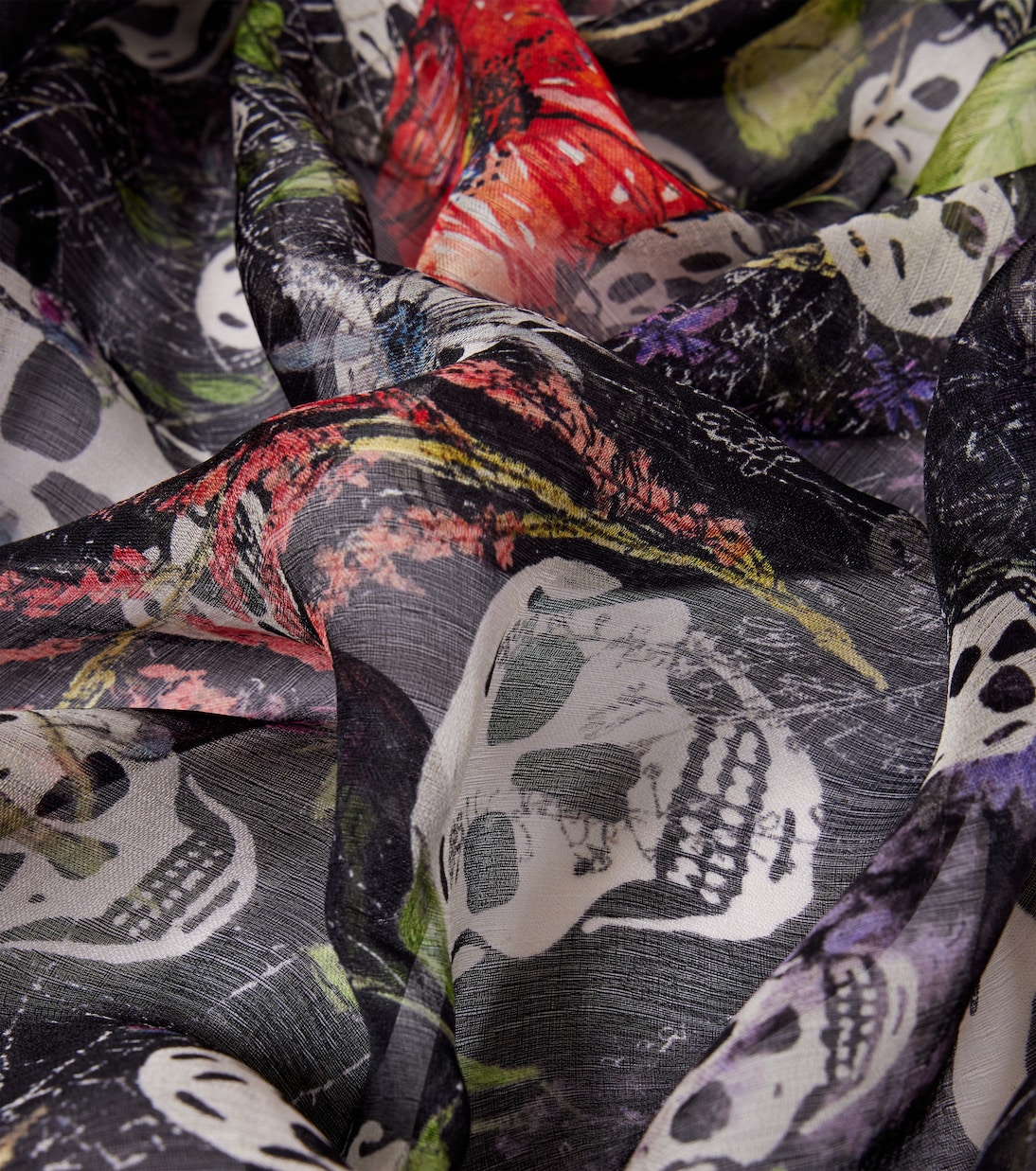 Skull silk chiffon scarf | McQueen
