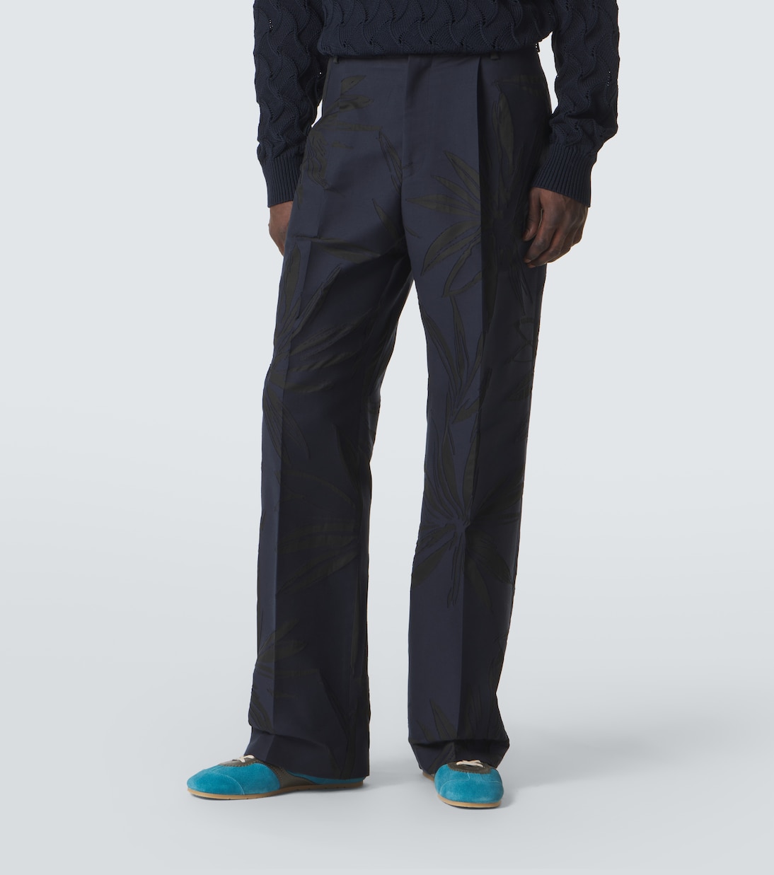 Floral cotton-blend straight pants | Dries Van Noten