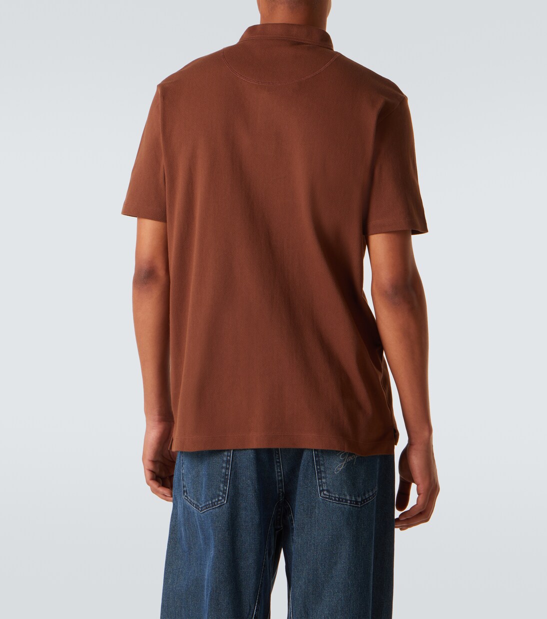 Riviera cotton mesh polo shirt | Sunspel