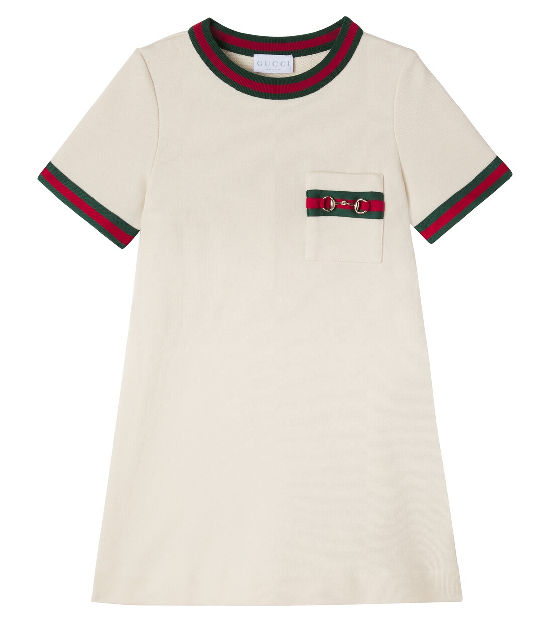 Vestido de algodón con Web y Horsebit | Gucci Kids