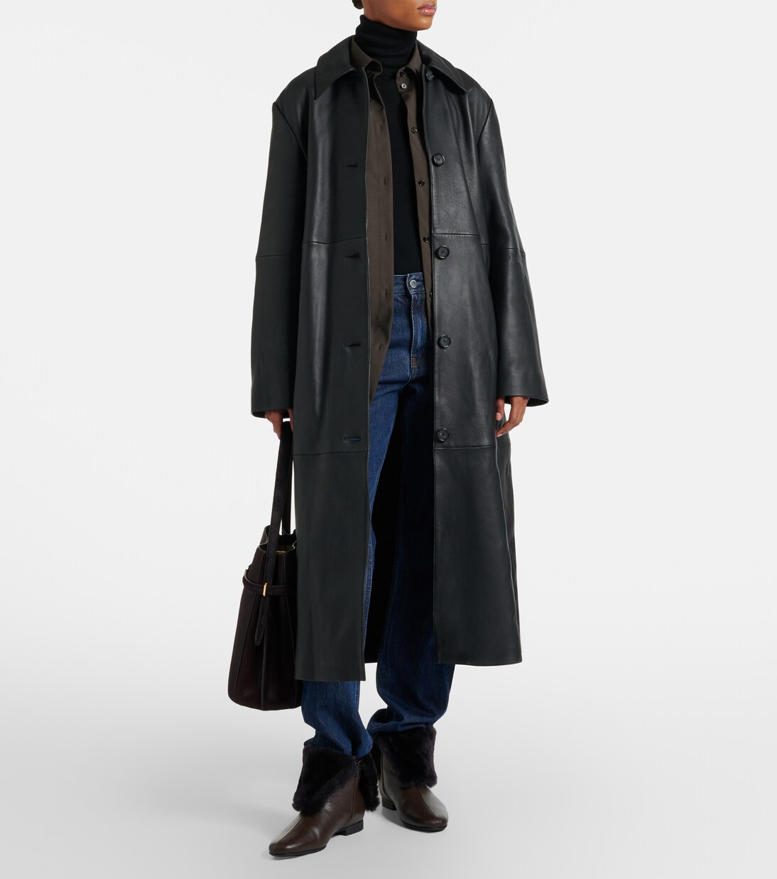 Shearling-lined leather ankle boots | Toteme