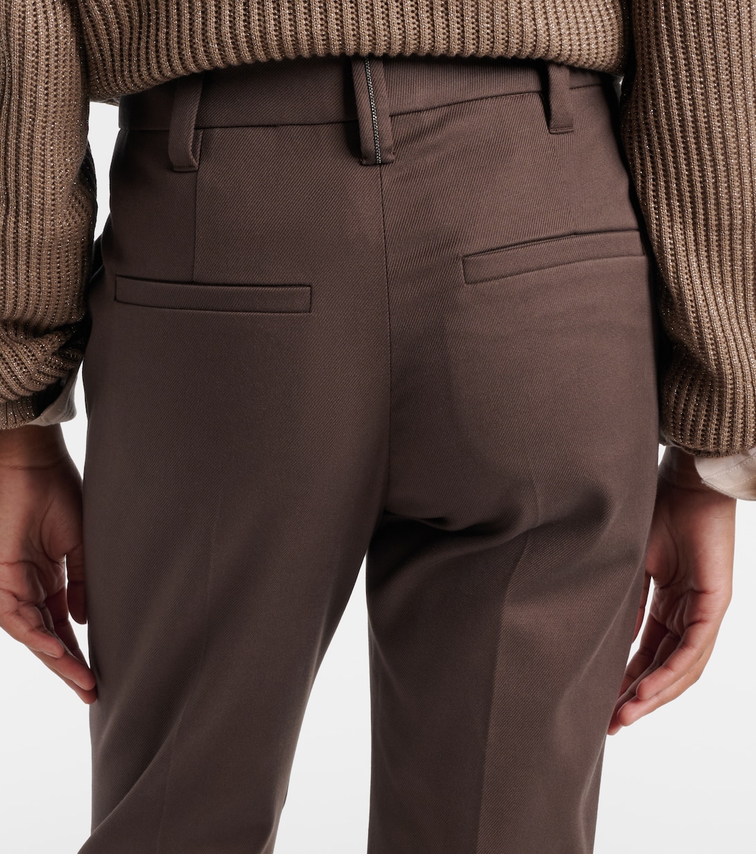 Monili珠饰棉质混纺修身裤装 | Brunello Cucinelli