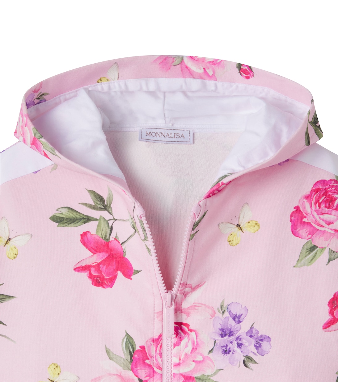 플로럴 코튼 블렌드 집업 후디 | Monnalisa