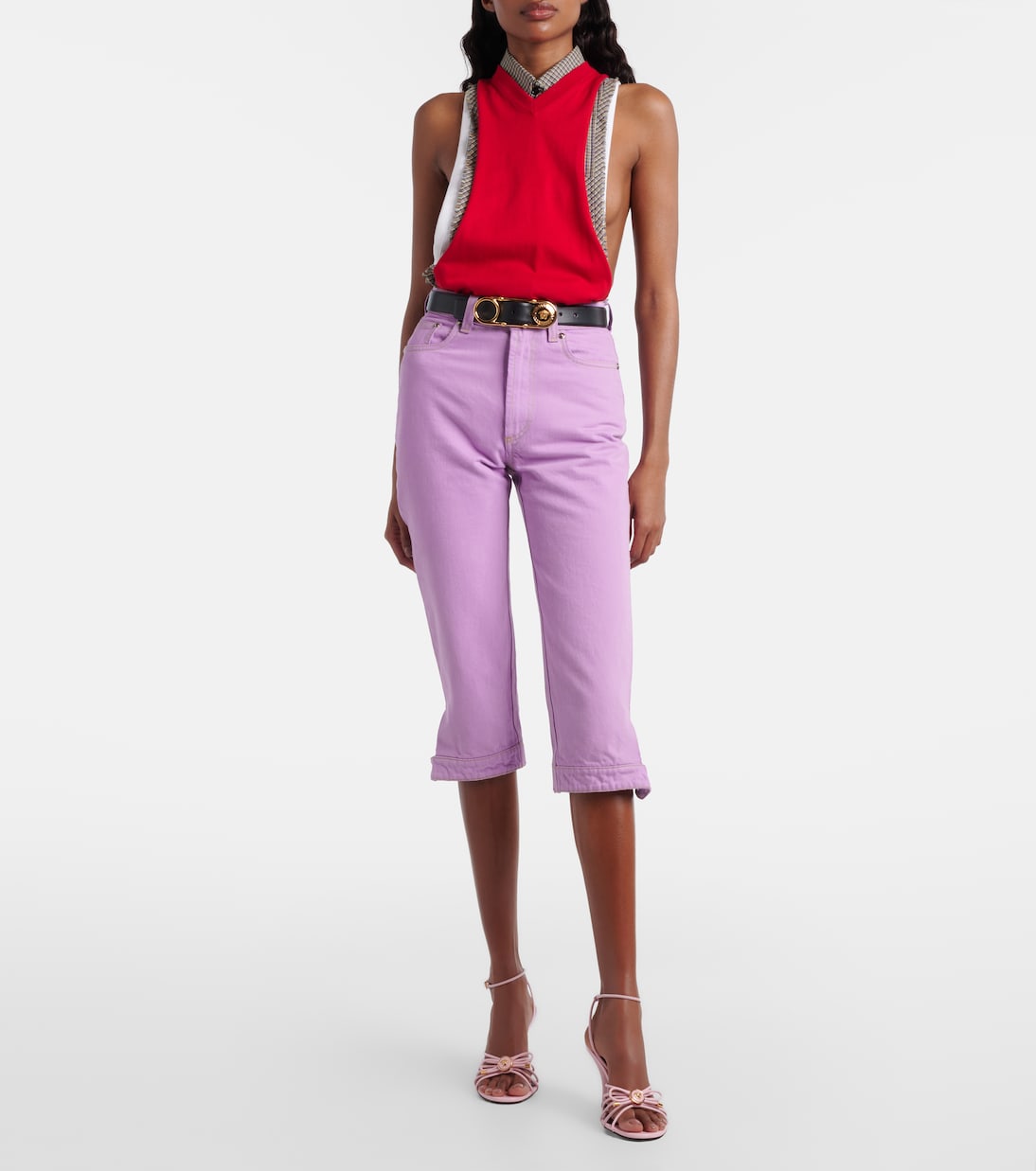 Cotton-blend jersey tank top | Versace