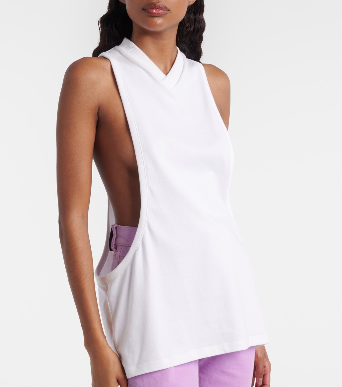 Cotton-blend jersey tank top | Versace