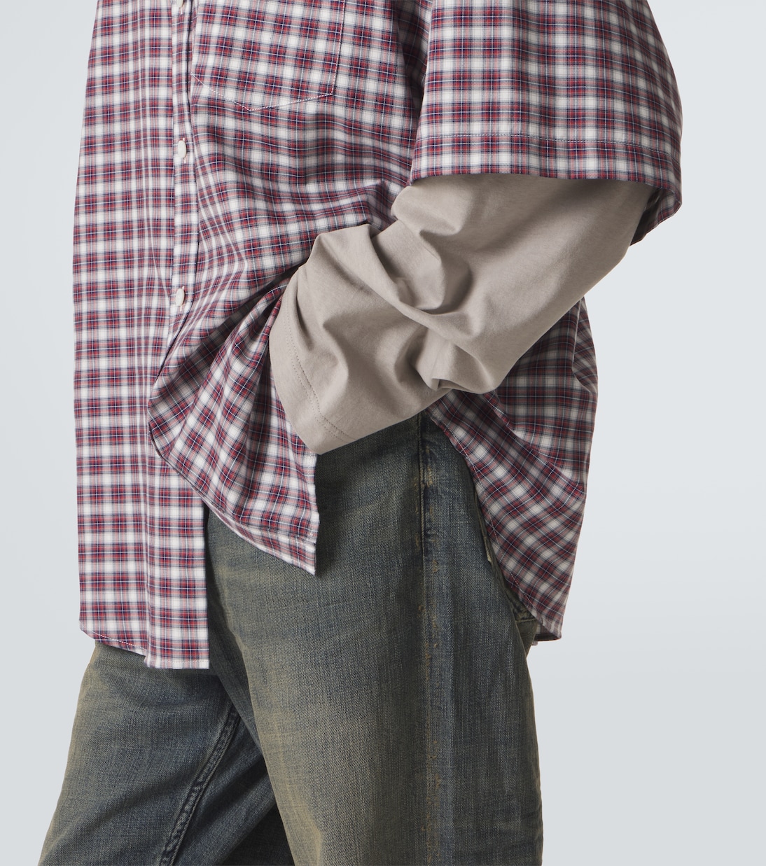 Layered checked cotton shirt | Balenciaga
