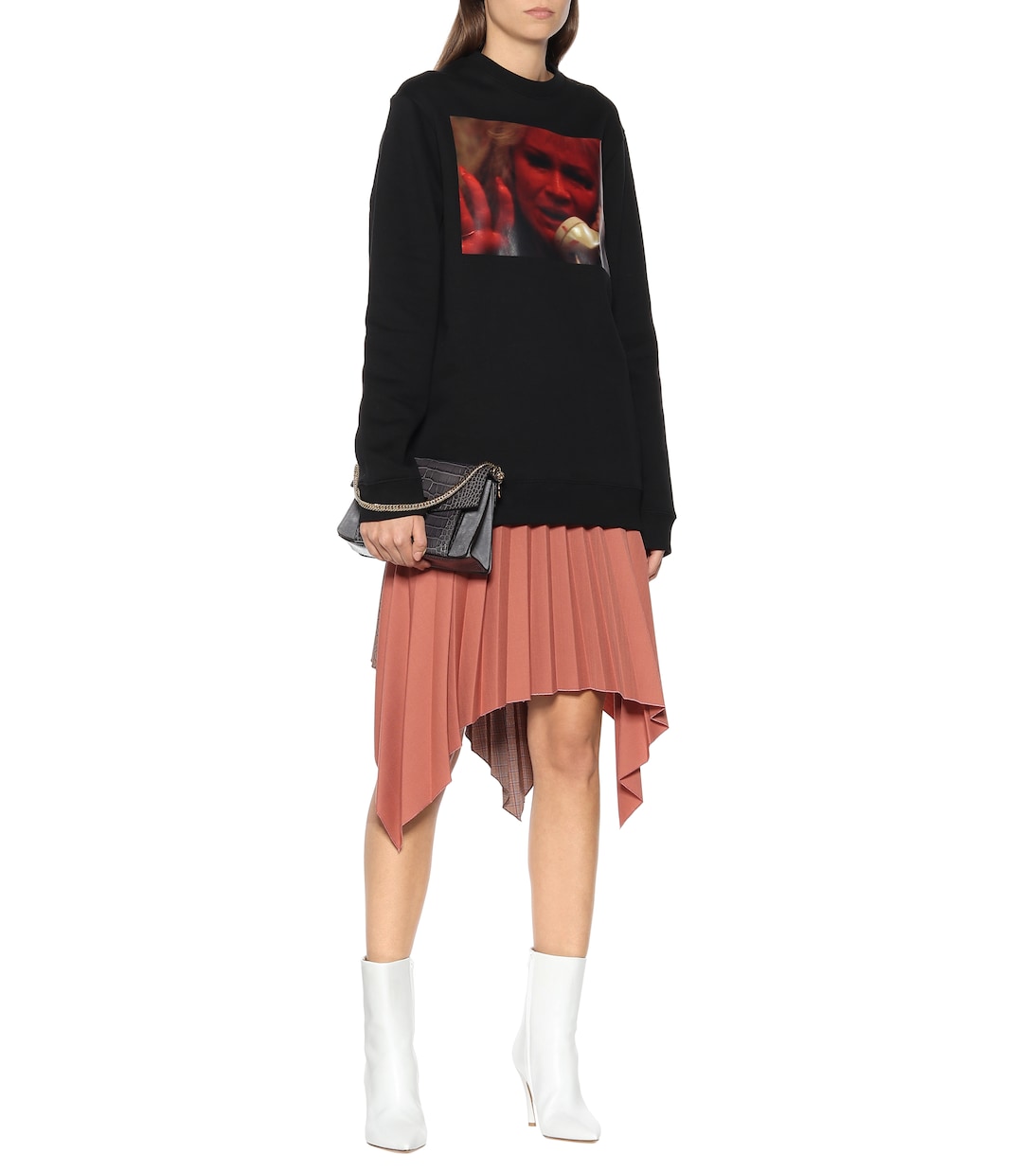 Felpa in cotone con stampa | Raf Simons