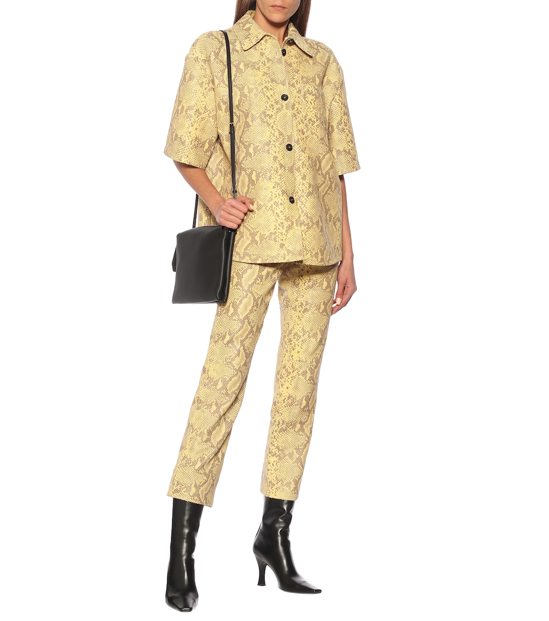 High-rise straight leather pants | Common Leisure