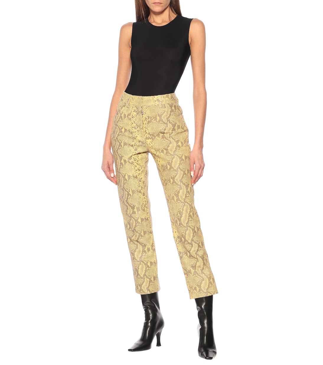 High-rise straight leather pants | Common Leisure