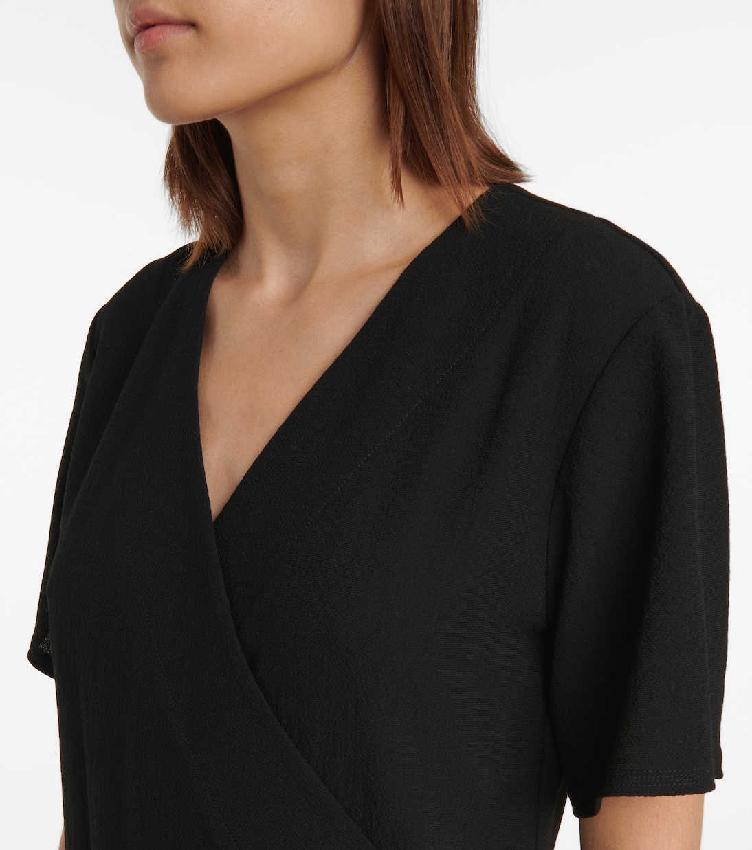 Belted wool crêpe midi dress | Loewe