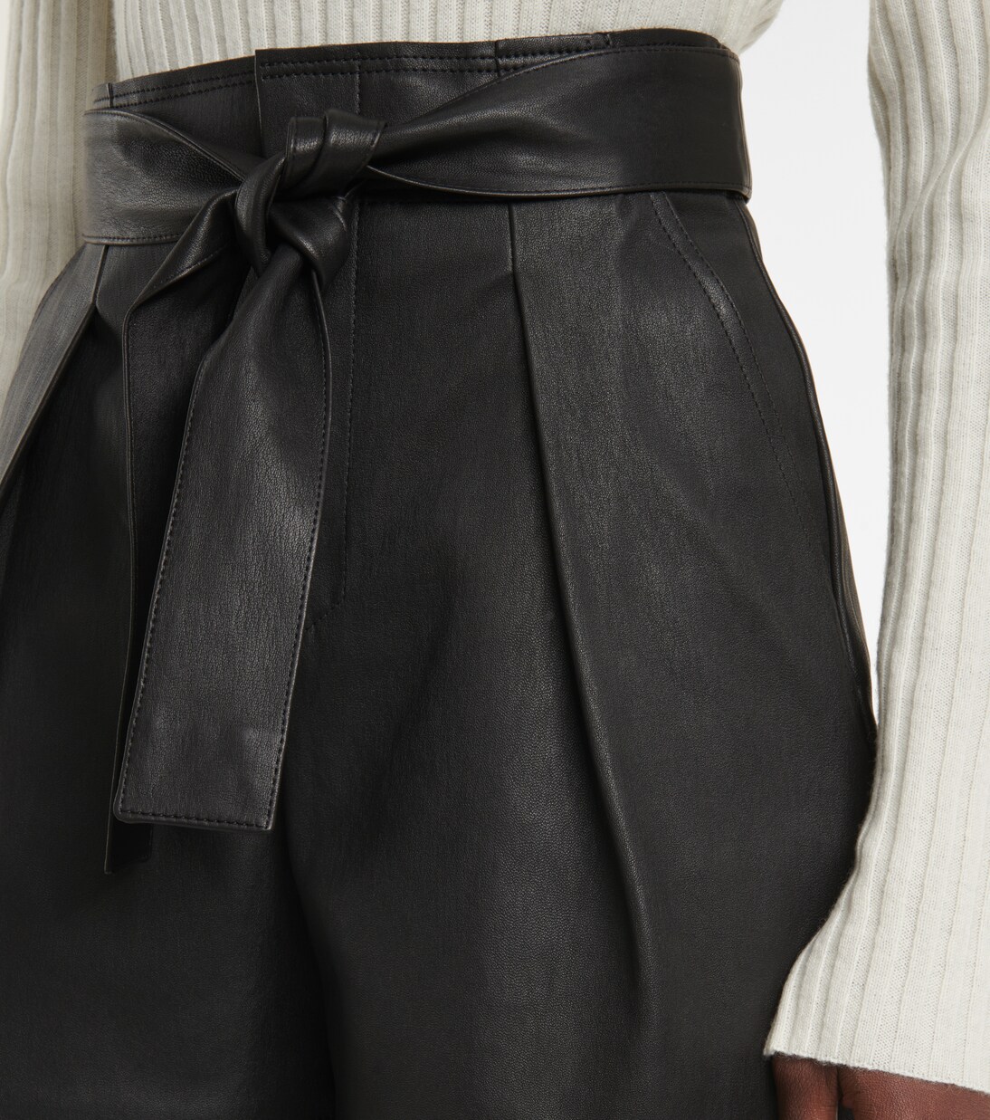 Shorts paperbag Eloise in pelle | Stouls