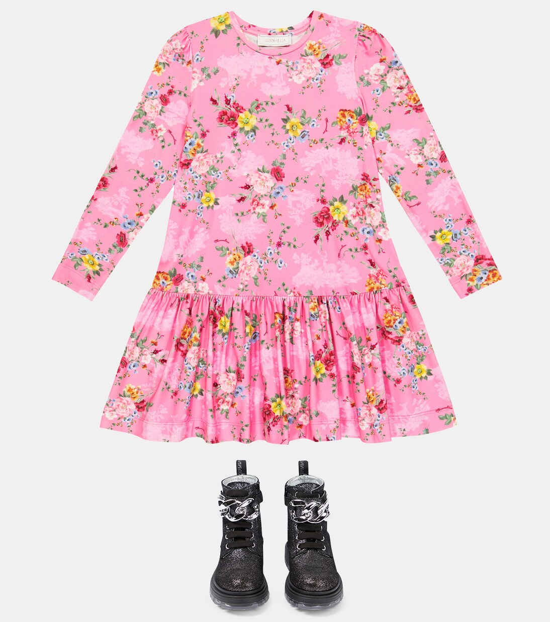Robe en coton mélangé à fleurs | Monnalisa