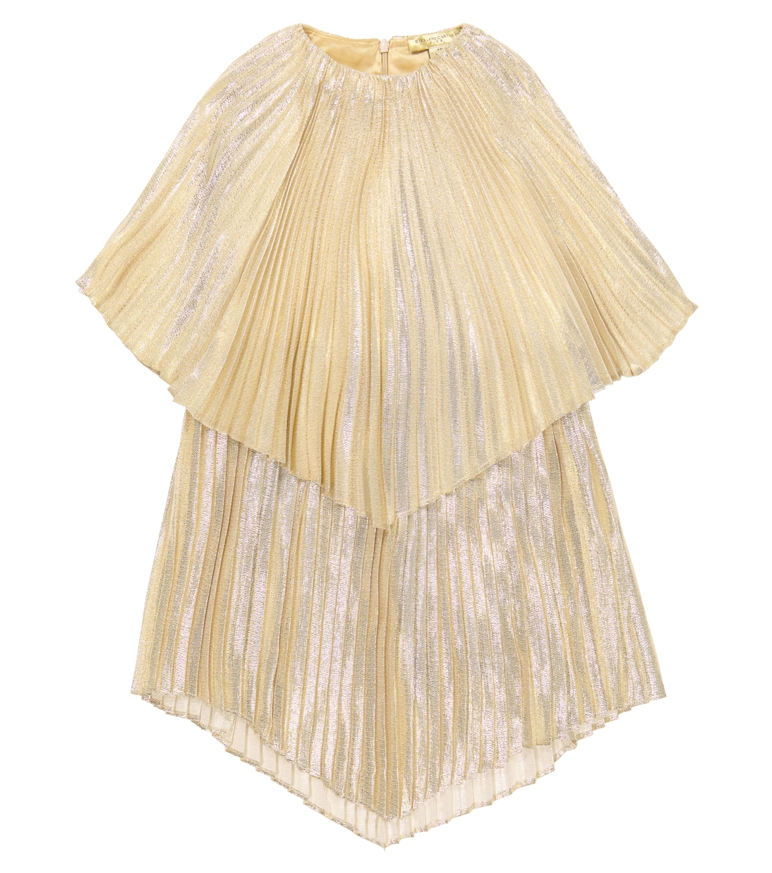Pleated silk-blend lamé mini dress | Stella McCartney Kids