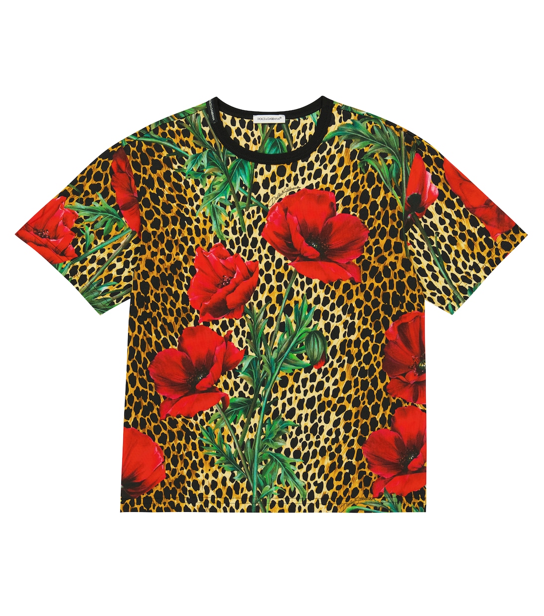 T-shirt en coton à fleurs | Dolce&Gabbana Kids