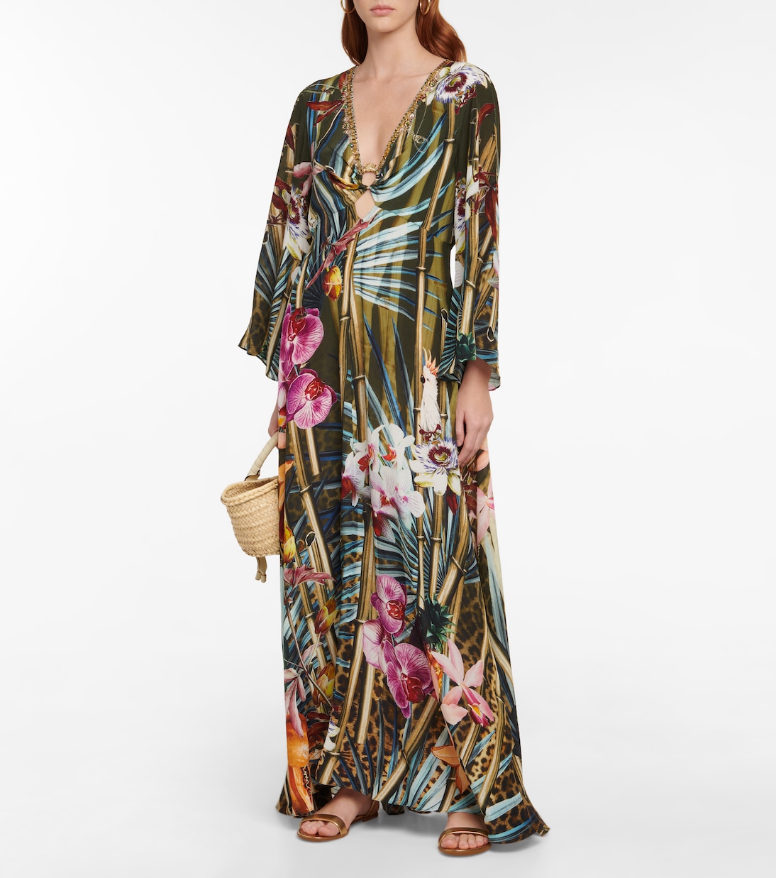 Bedrucktes Maxikleid aus Seide | Camilla