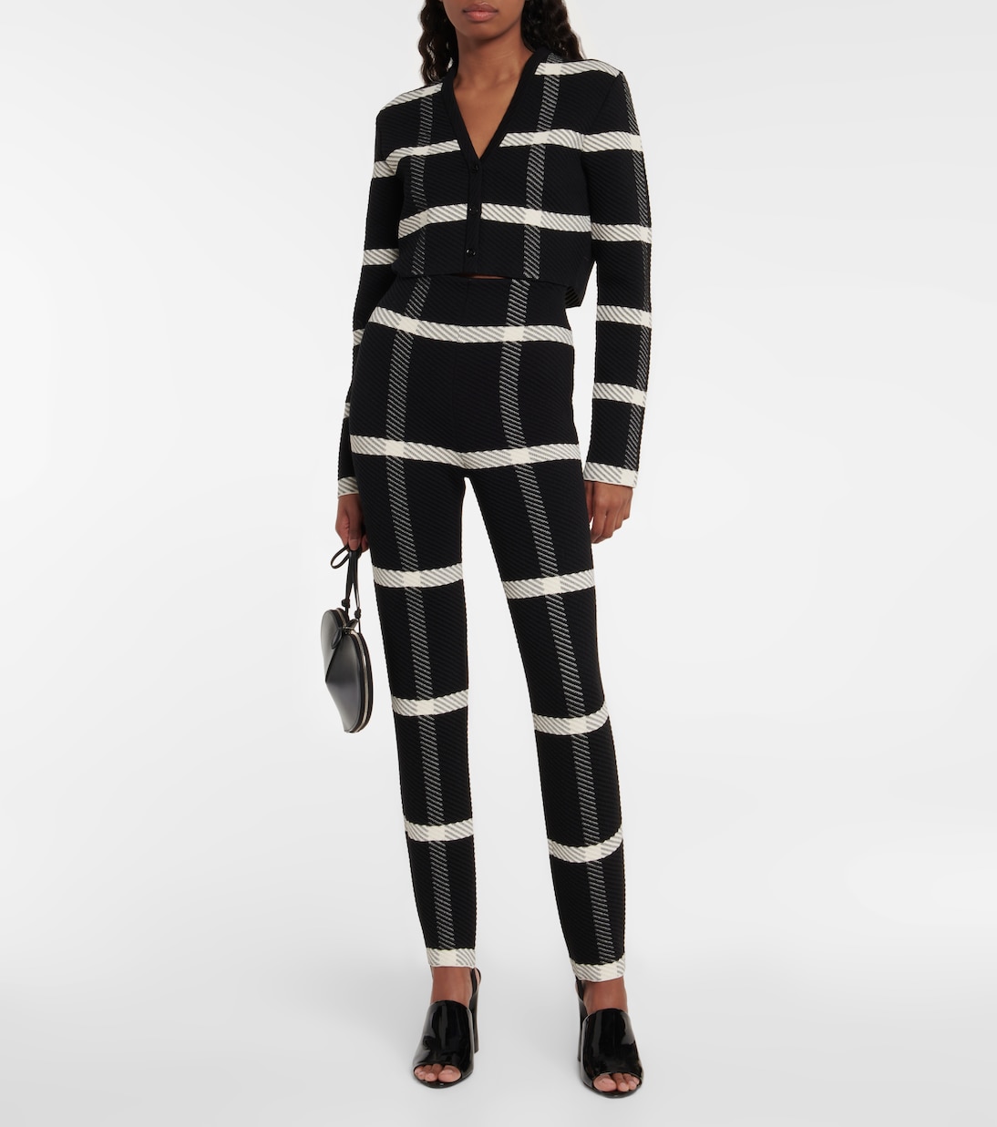 Leggings en mezcla de lana a cuadros | Alaïa